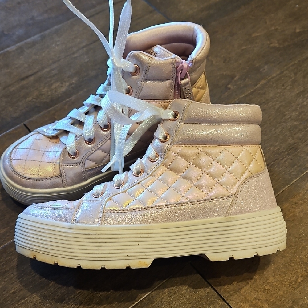 Skechers Pink Quilted High-Top Sneakers